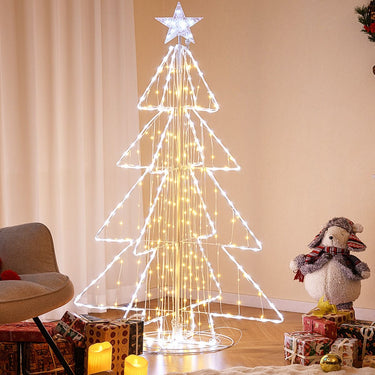 152CM Animated Christmas Tree Pre-Lit with Warm and Cold LED Lights