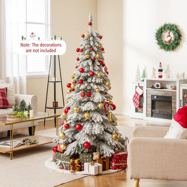 180 CM Pre-Lit Artificial Hinged Xmas Tree with 300 Warm White LED Lights