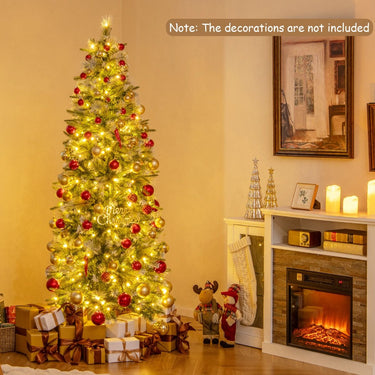 190CM Flocked Christmas Tree with Pine Needles