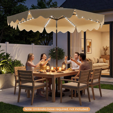 2.8/3m Solar Patio Umbrella with 104 LED Lights for Garden and Deck