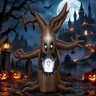 240cm Halloween Inflatable Tree with Animated Popping Ghost