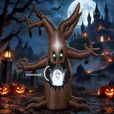 240cm Halloween Inflatable Tree with Animated Popping Ghost