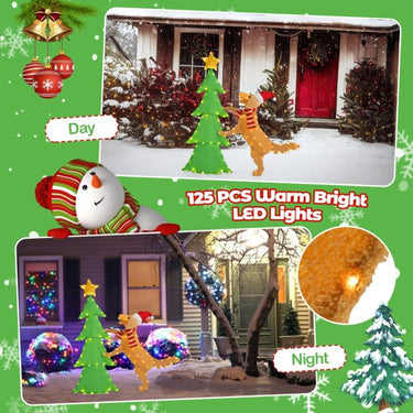 140CM Christmas Tree with Dog Decoration for Yard