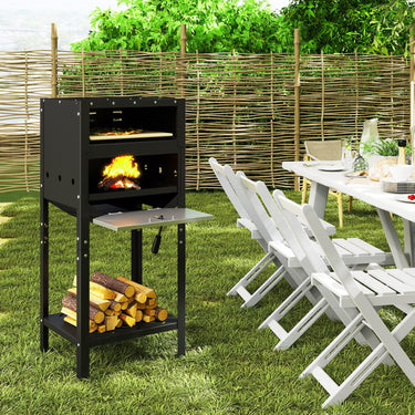 30 CM Outdoor Pizza Oven Freestanding Wood-Fired Pizza Stove with Ash Tray