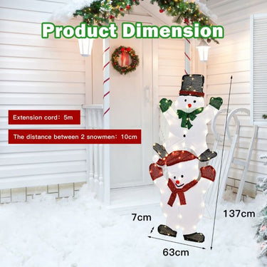 Christmas Light Sign Snowman with Stakes for Decoration