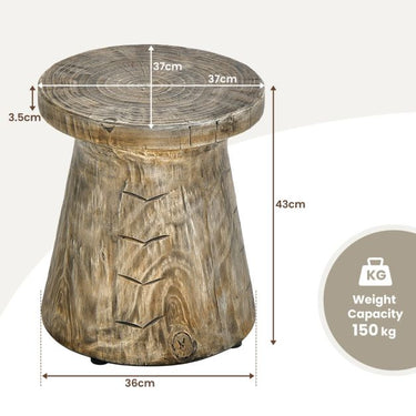 43 cm Small Mushroom shaped Outdoor Side Table with Wood Grain