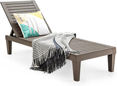 Outdoor Chaise Lounge Chair, Lightweight Patio Day Bed Recliner w/Adjustable Backrest,Waterproof&Rust-Resistant - PatiojoyAU