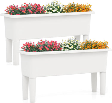 2 PCS Raised Garden Beds, Self-Watering Planter Box with Detachable Legs & Drainage Hole - PatiojoyAU