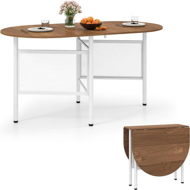 150 CM Folding Dining Table Drop Leaf for 6-8 People