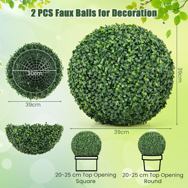2 Pieces 39CM/50CM Artificial Decorative Plant Milan Grass Ball