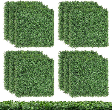 Artificial Grass Wall Panels, Topiary Gardenia Shrub Grass Panels, Sun-Protective Wall Backdrop - PatiojoyAU