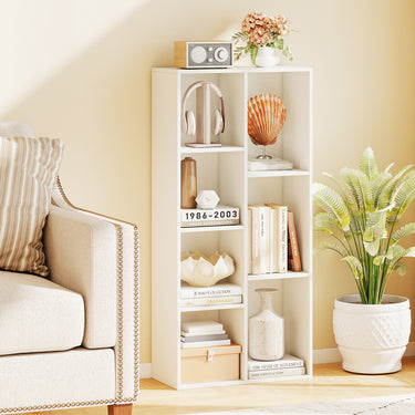 7-Cube Bookcase, Vertical or Horizontal Freestanding Bookshelf with 7 Compartments
