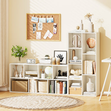 7-Cube Bookcase, Vertical or Horizontal Freestanding Bookshelf with 7 Compartments