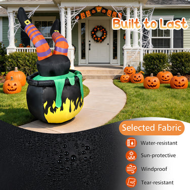 185cm Animated Halloween Inflatable Kicking Witch with LED Light