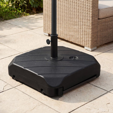Fillable Patio Umbrella Base with Wheels and Telescopic Pull Rod for Patio and Pool