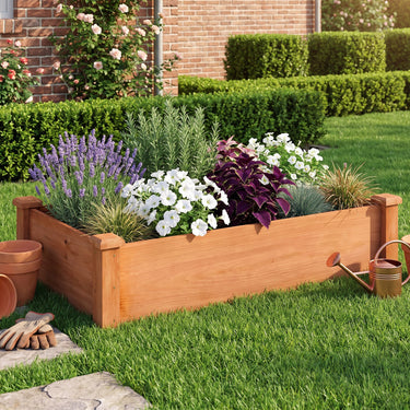 120 x 61 x 25.5 cm Outdoor Elevated Planting Bed for Garden