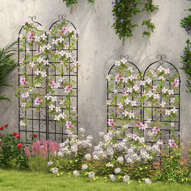 Metal Garden Trellis for Climbing Plants, 2 Pack 180 cm Tall Fence Trellis Panels