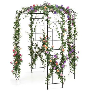 Birdcage Shape Arch,286 cm High x 206cm Wide, Heavy-Duty Wrought Metal Arbor for Climbing Plants