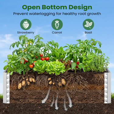 180 x 90 x 50 cm Galvanized Raised Garden Bed Kit, Planter Box