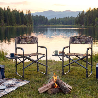 Lightweight Folding Camping Chair with Side Table and Cup Holder