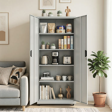 Lockable File Cabinet with 4 Wheels 2 Locks and Anti Tipping Kits
