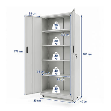 Lockable File Cabinet with 4 Wheels 2 Locks and Anti Tipping Kits