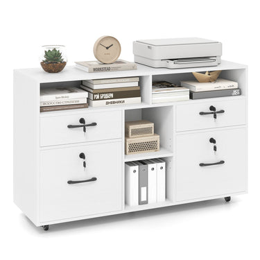 4-Drawer Mobile File Cabinet with Lock for Home Office