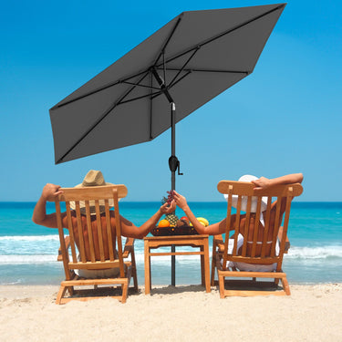 2.3M Patio Umbrella with Push Button Tilt for Backyard Garden