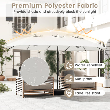15FT Double Sided Patio Umbrella for Residential & Commercial Use