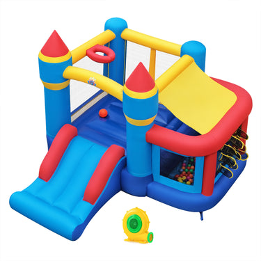 5-in-1 Inflatable Kids Jumping Castle Bouncer with Slide