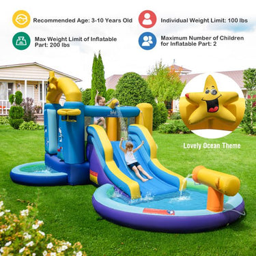 Ocean Inflatable Castle Inflatable Bounce House with 680W Blower