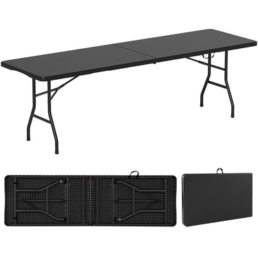 245cm Outdoor Portable Folding Table with HDPE Tabletop