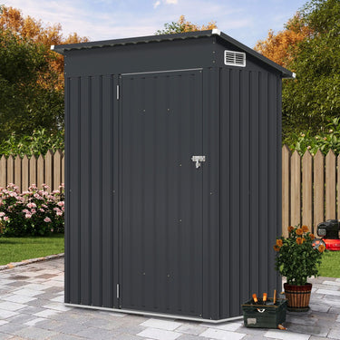 Outdoor Storage Shed with Galvanized Metal Frame and Door with Latch for Garden