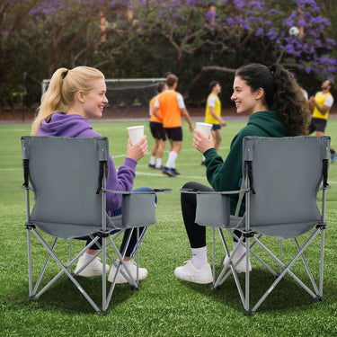 Heavy Duty Oversized Camping Chairs with Cooler Pouch and Cup Holder