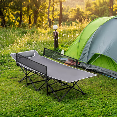 Portable Travel Toddler Cot Bed with Guardrail for Outdoor Indoor