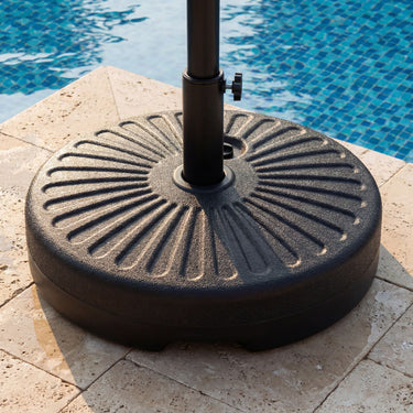 51 cm Round Patio Umbrella Base 27 KG Fillable with 2 Couplers