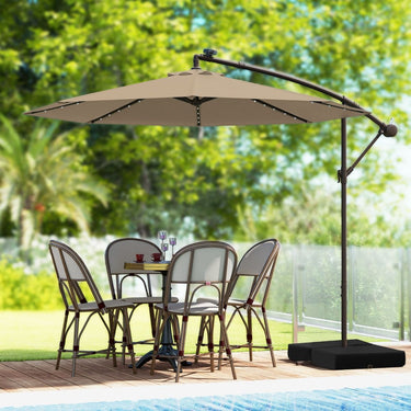 Cantilever Umbrella with 32 LED Lights and Solar Panel Batteries