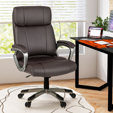 PU Leather Computer Desk Chair with Rocking Function and Adjustable Height for Office