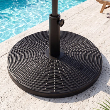 Concrete Patio Umbrella Base Heavy-duty Round Umbrella Stand with Rattan Pattern