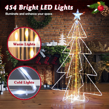 152CM Animated Christmas Tree Pre-Lit with Warm and Cold LED Lights