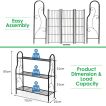 3-Tier Scrollwork Design Metal Plant Stand for Balcony Garden Yard