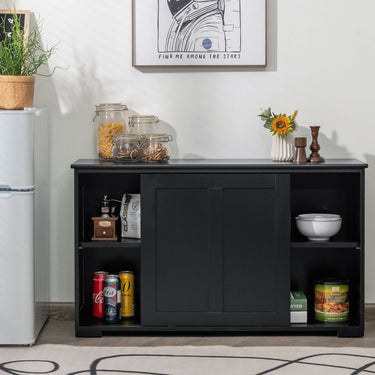 Freestanding Storage Cabinet with Sliding Door for Kitchen
