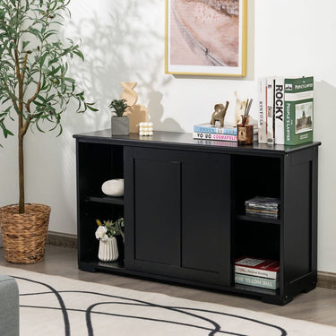 Freestanding Storage Cabinet with Sliding Door for Kitchen