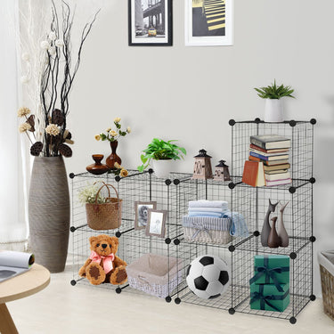 Metal Wire Free Standing DIY Storage Cubes with 8/12 Cubes