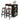 3 Pieces Industrial Kitchen Dining Bar Table Set with 2 Stools-Brown