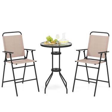 3 PCS Outdoor Bistro Set for Patio/Poolside/Yard - PatiojoyAU
