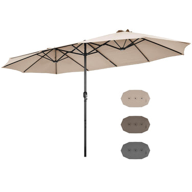 4.7M Double-Sided Patio Umbrella, Outdoor Extra Large Umbrella W/Hand-Crank System & Air Vents - PatiojoyAU