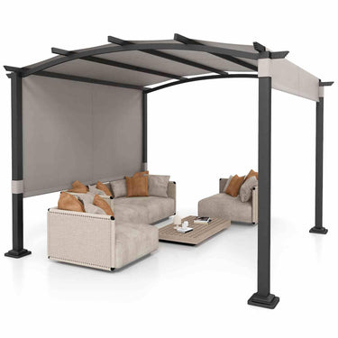 3x3M Outdoor Pergola with Retractable Sunshade Canopy