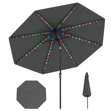 3 m Solar Patio Umbrella with 96 LED Lights