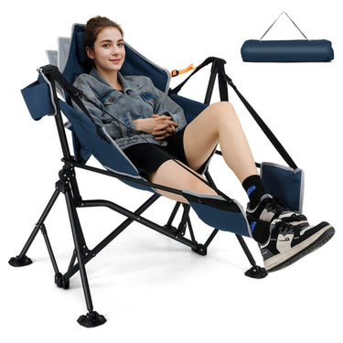 Oversized Hammock Camping Chair with Footrest and Cup Holder